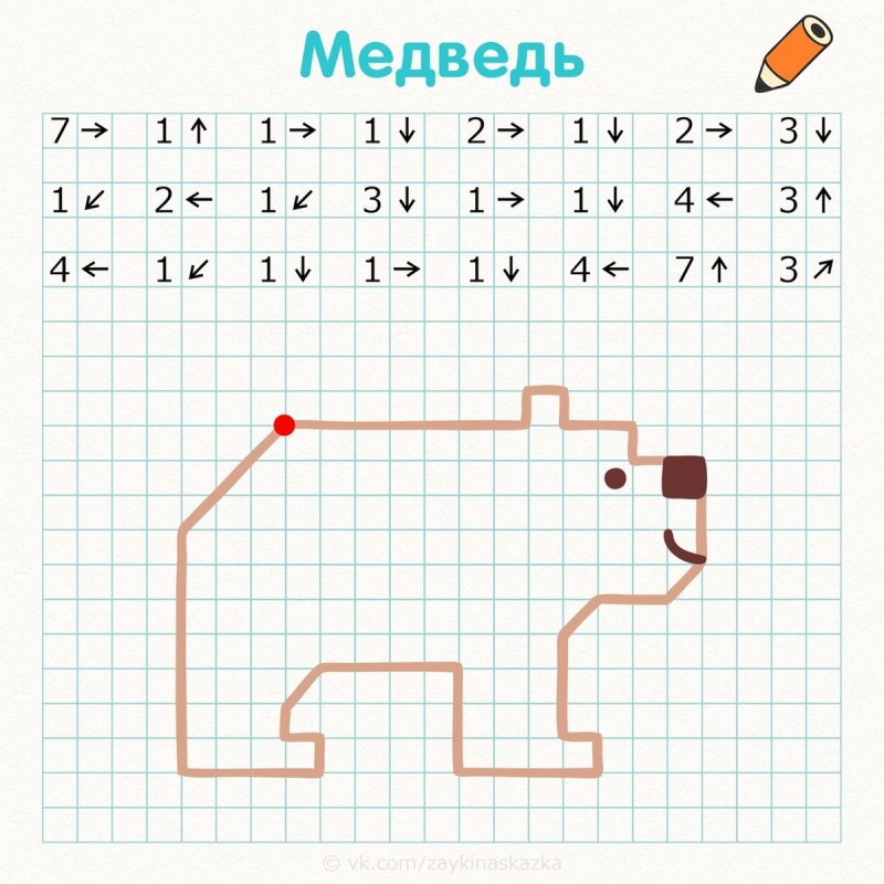 Математический диктант по клеточкам для дошкольников собака