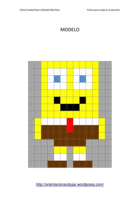 Губка Боб диктант по клеточкам