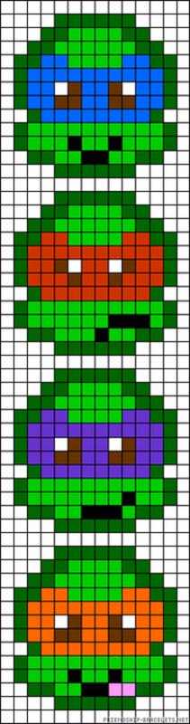 Рисунки по клеткам Черепашки ниндзя