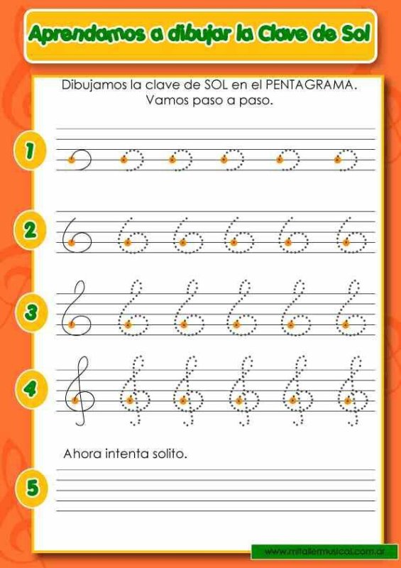 Написание скрипичного ключа для детей