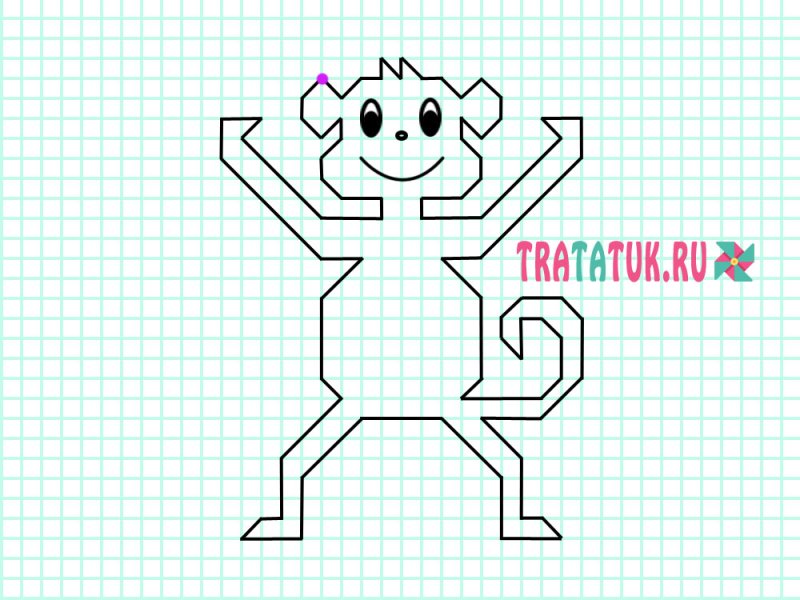 Графический диктант обезьянка