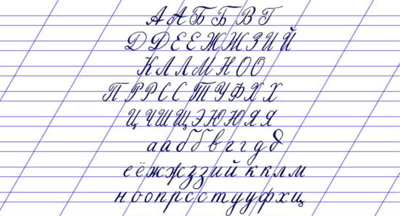Каллиграфический почерк алфавит