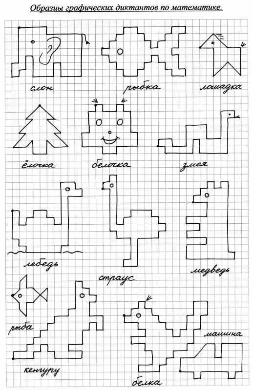Задания по клеточкам для дошкольников по математике