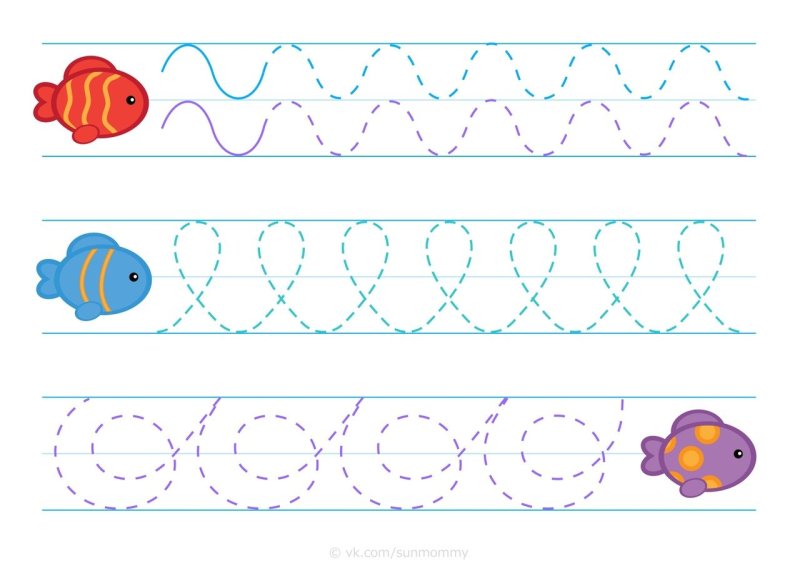 Графомоторика рыбки для малышей