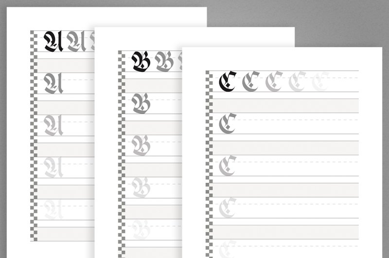 Прописи для готической каллиграфии