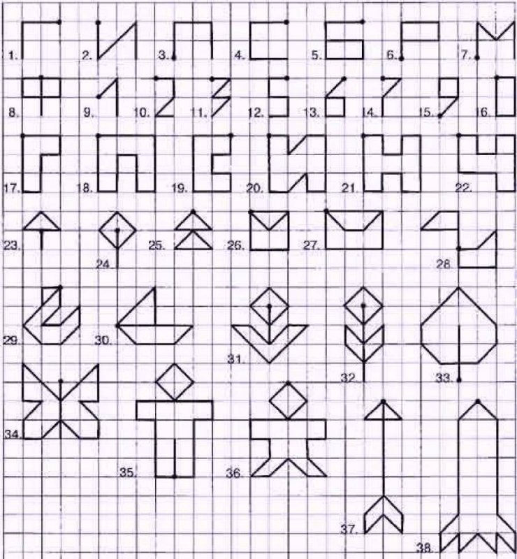 Узор по клеткам дошкольники