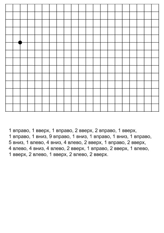 Клеточки для графического диктанта для дошкольников