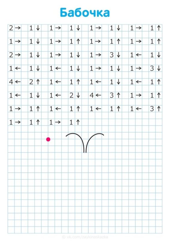 Графический диктант по стрелочкам для дошкольников