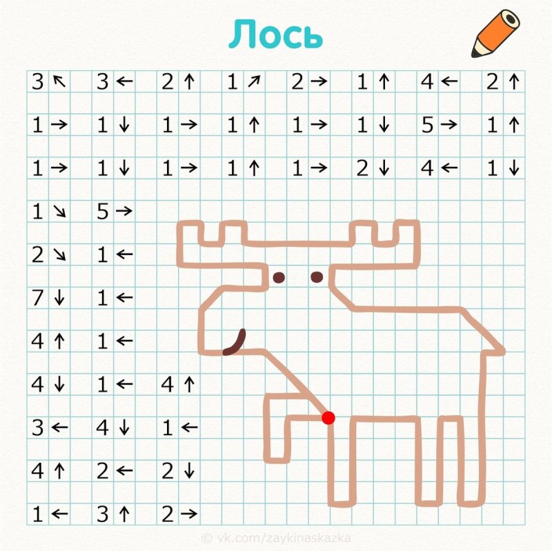 Графический диктант под диктовку для дошкольников
