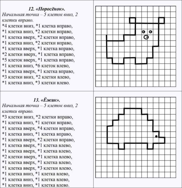 Рисуночный диктант для дошкольников