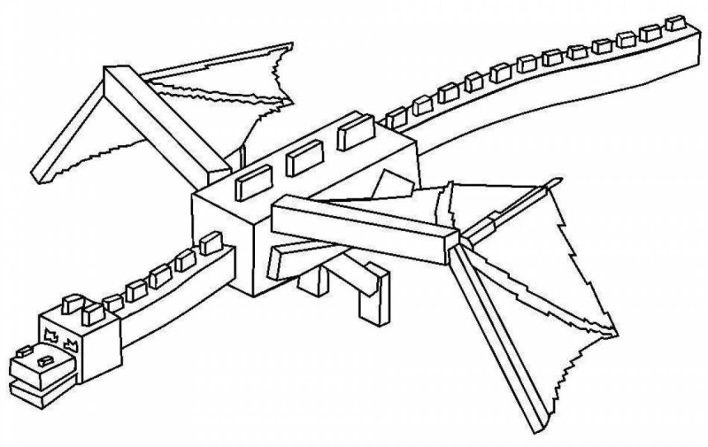 Раскраски для мальчиков майнкрафт ЭНДЕР дракон