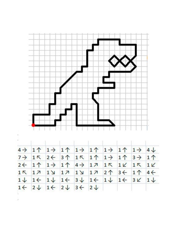Графический диктант для дошкольников 6-7