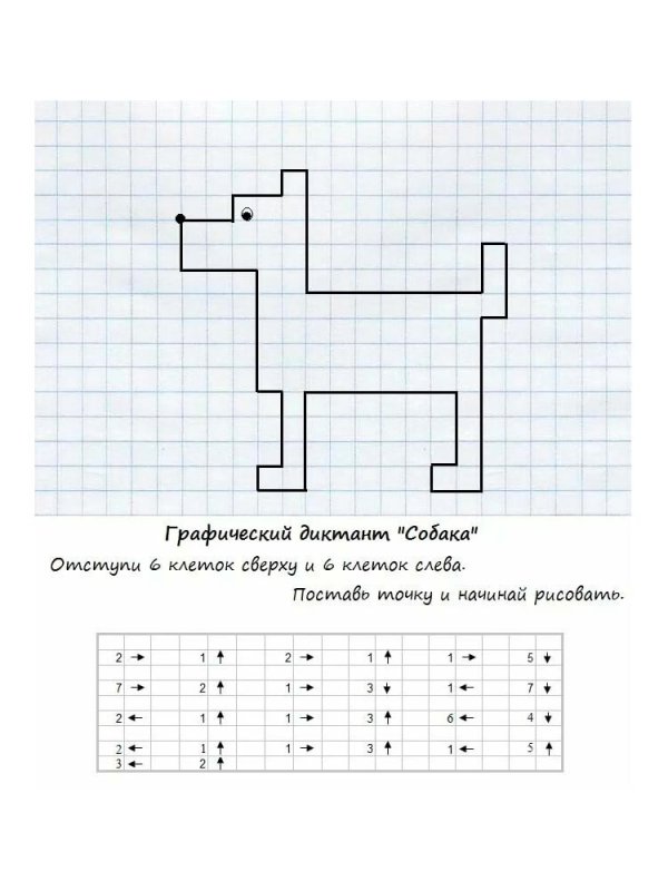 Графический диктант для детей 6-7 лет
