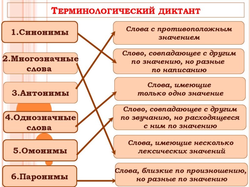 Терминологический диктант лексика