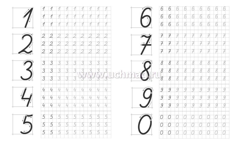 Прописи для первого класса цифры