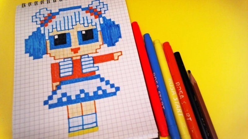 Тетрадь по клеточкам куклы ЛОЛ