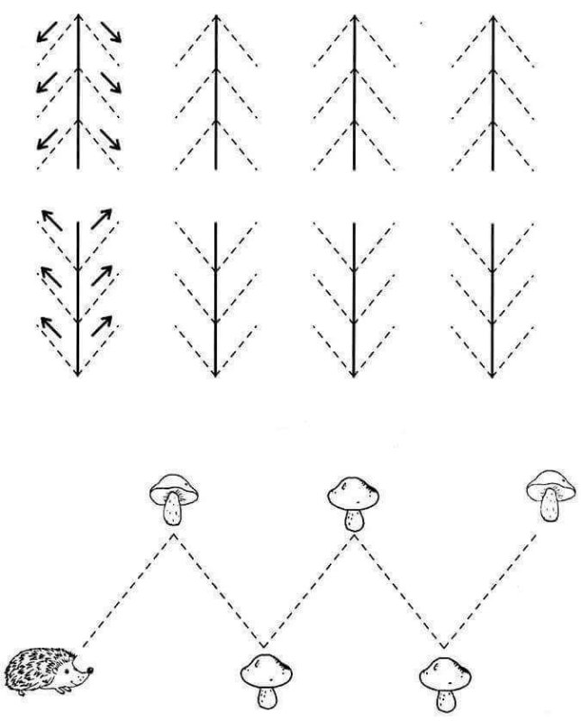 Рисование по линиям для детей