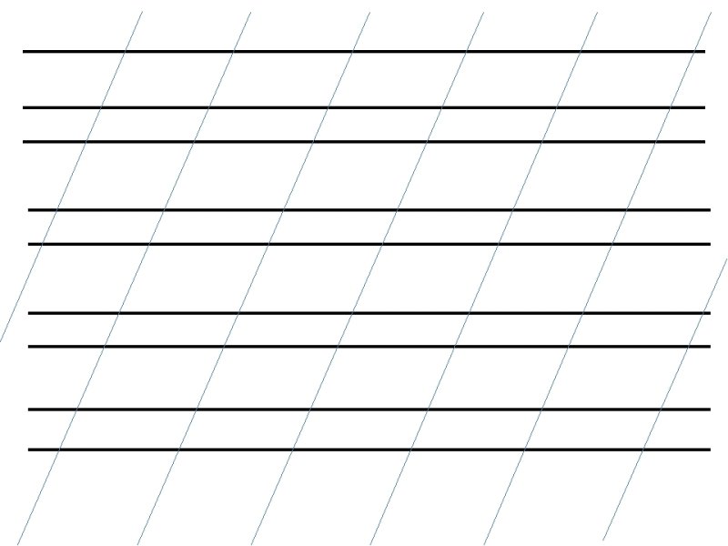 Разлиновка узкая косая линия а4