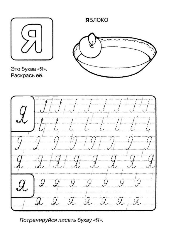 Написание букв прописи