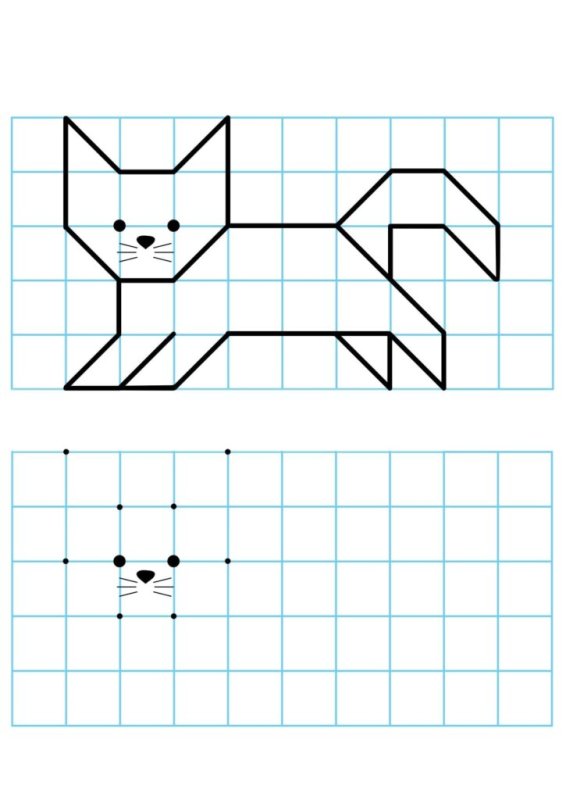 Фигуры в клеточках для дошкольников