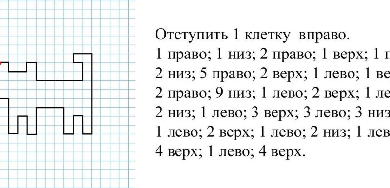 Графический диктант по клеточкам для дошкольников 5-6