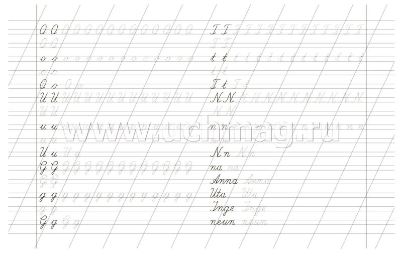 Пропись немецкого алфавита