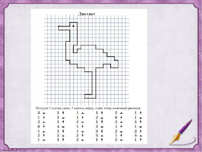 Клеточный диктант для детей 4 лет