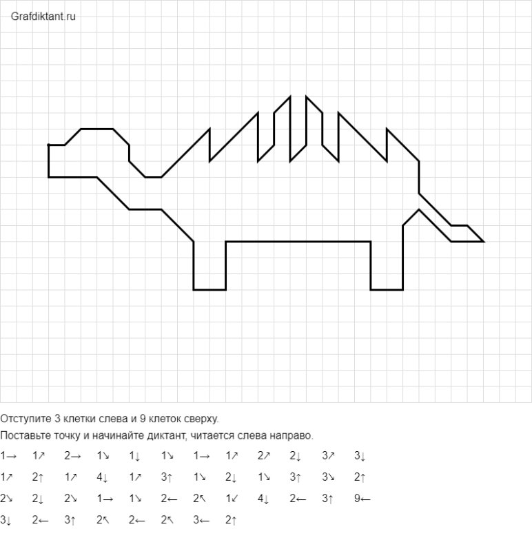 Графический диктант Стегозавр