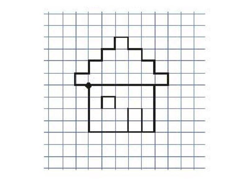 Рисование по клеточкам домик