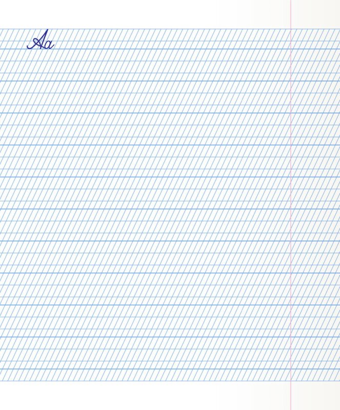 Разлиновка тетради в косую линию