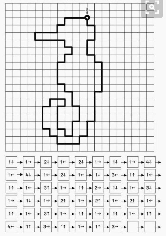 Графический диктант для дошкольников 1-2 класс