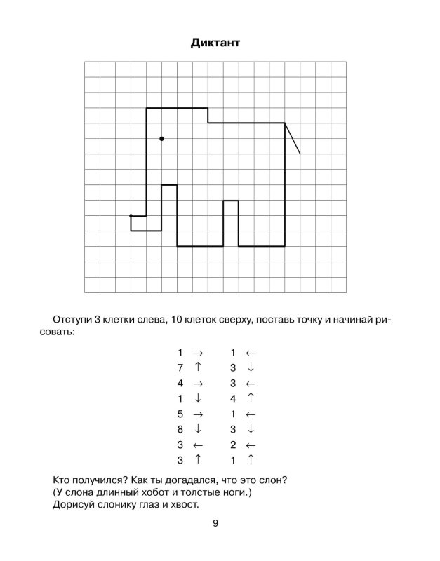 Графический диктант для дошкольниковначмнающих