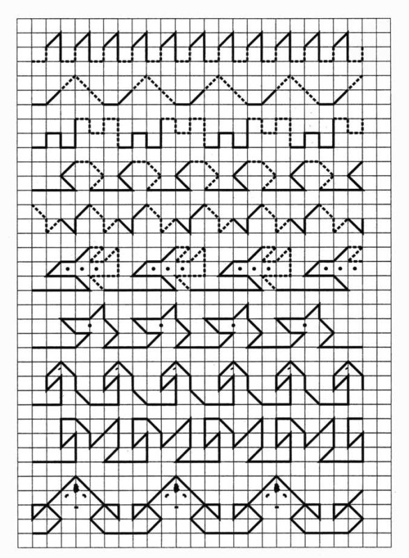 Узоры в клеточку в тетради