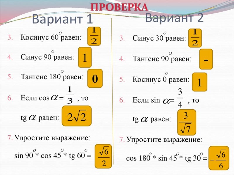 Косинус 180 равен