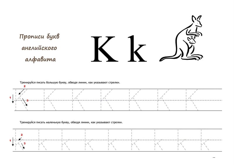 Прописи букв английского алфавита