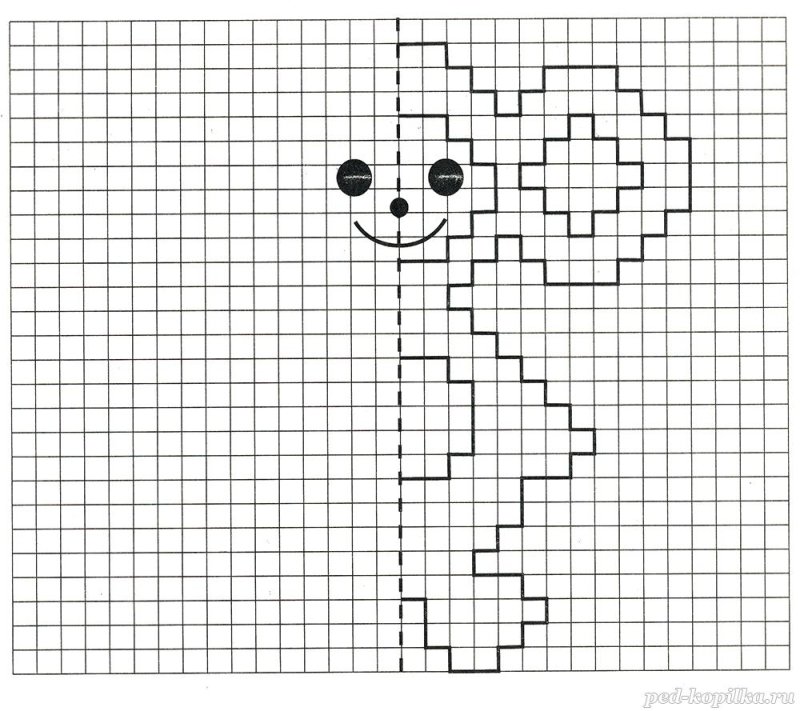 Рисунки по клеткам для дошкольников