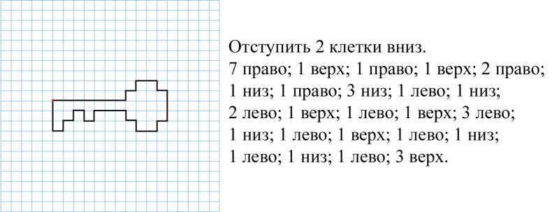 Ключ графический диктант для дошкольников 6-7