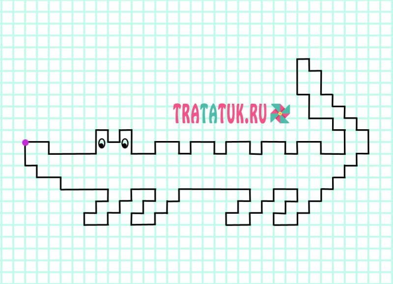 Графический диктант крокодил по клеточкам