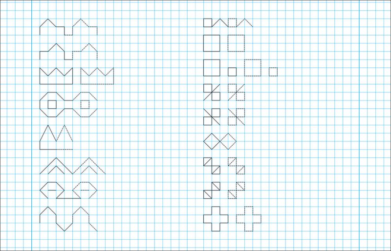 Задание для дошкольников в тетради в клеточку