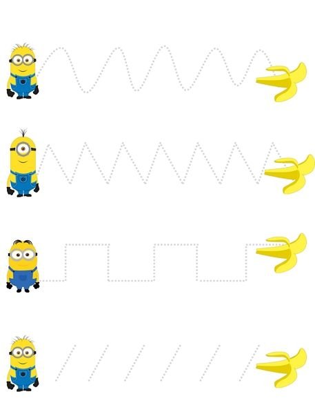 Задание с миньонами для дошкольников