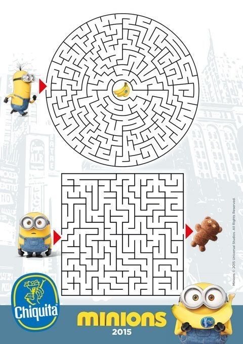 Миньоны задания для детей