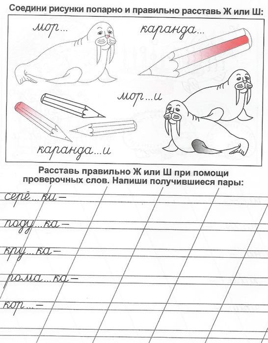 Прописи звонкие и глухие согласные