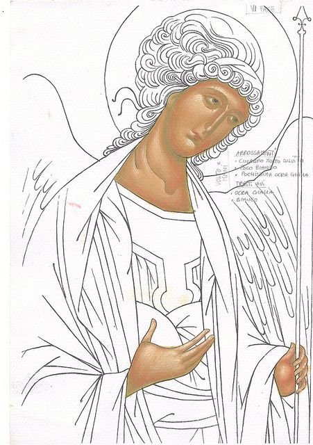 Архангел Михаил прорись иконы