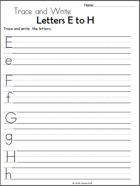 Прописи английский e f