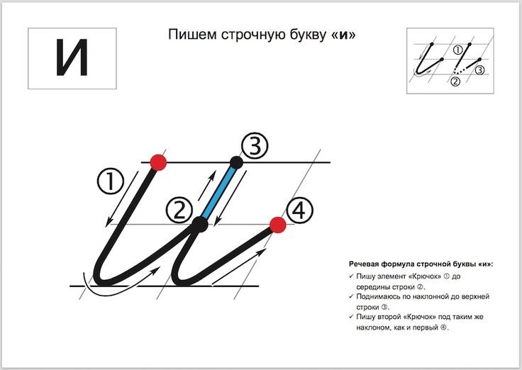 Схема написания буквы о строчной
