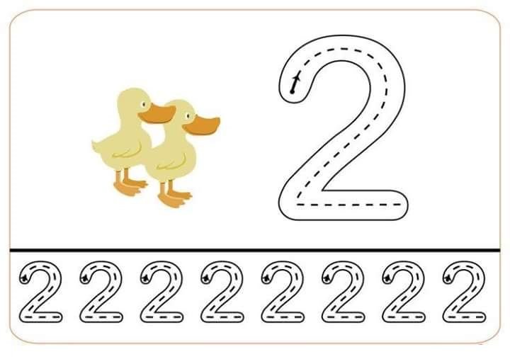Цифра 2 прописи для малышей
