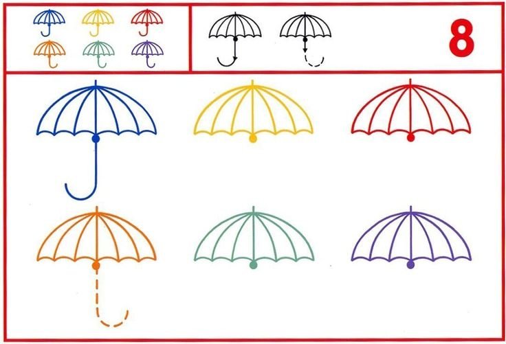Задания с зонтиками для дошкольников