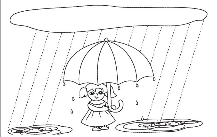 Штриховка зонтик для детей