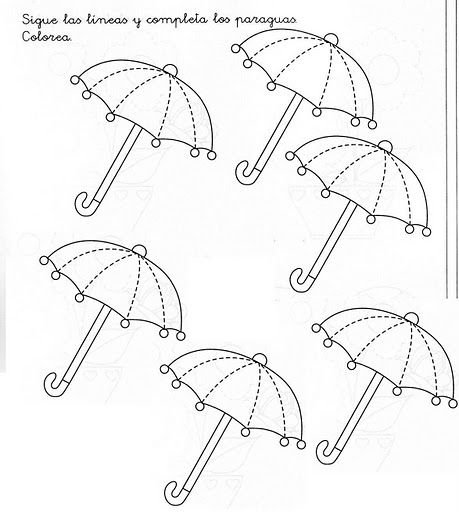 Letter Worksheets for Kids Trace Umbrella