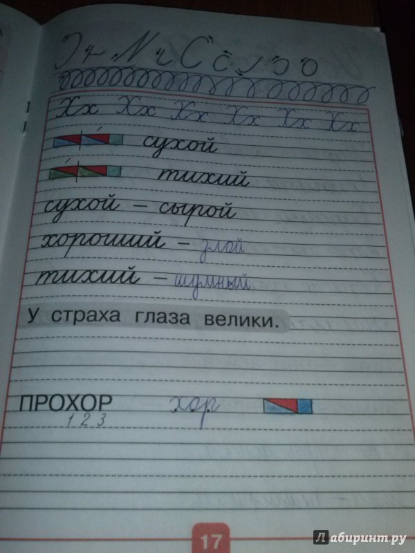 Пропись первый класс Горецкий Федосова часть 4 стр 17